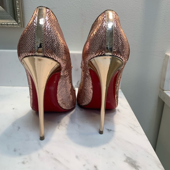 Christian Louboutin slightly used 1x rose gold heels. - Picture 9 of 13